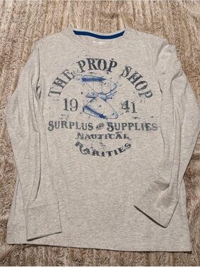 Gray Graphic Long Sleeve Tee - 'The Prop Shop'